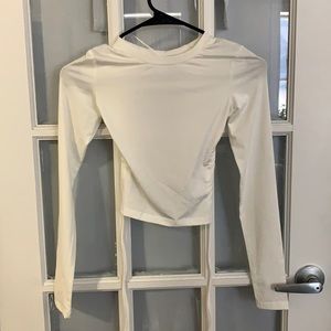 Princess Polly white long sleeve crop top open back size 0